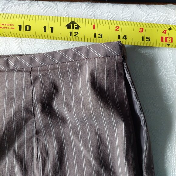 Talbots Brown Pinstripe Stretch Italian Fabric Pants Suits, Size 4 - Picture 11 of 14